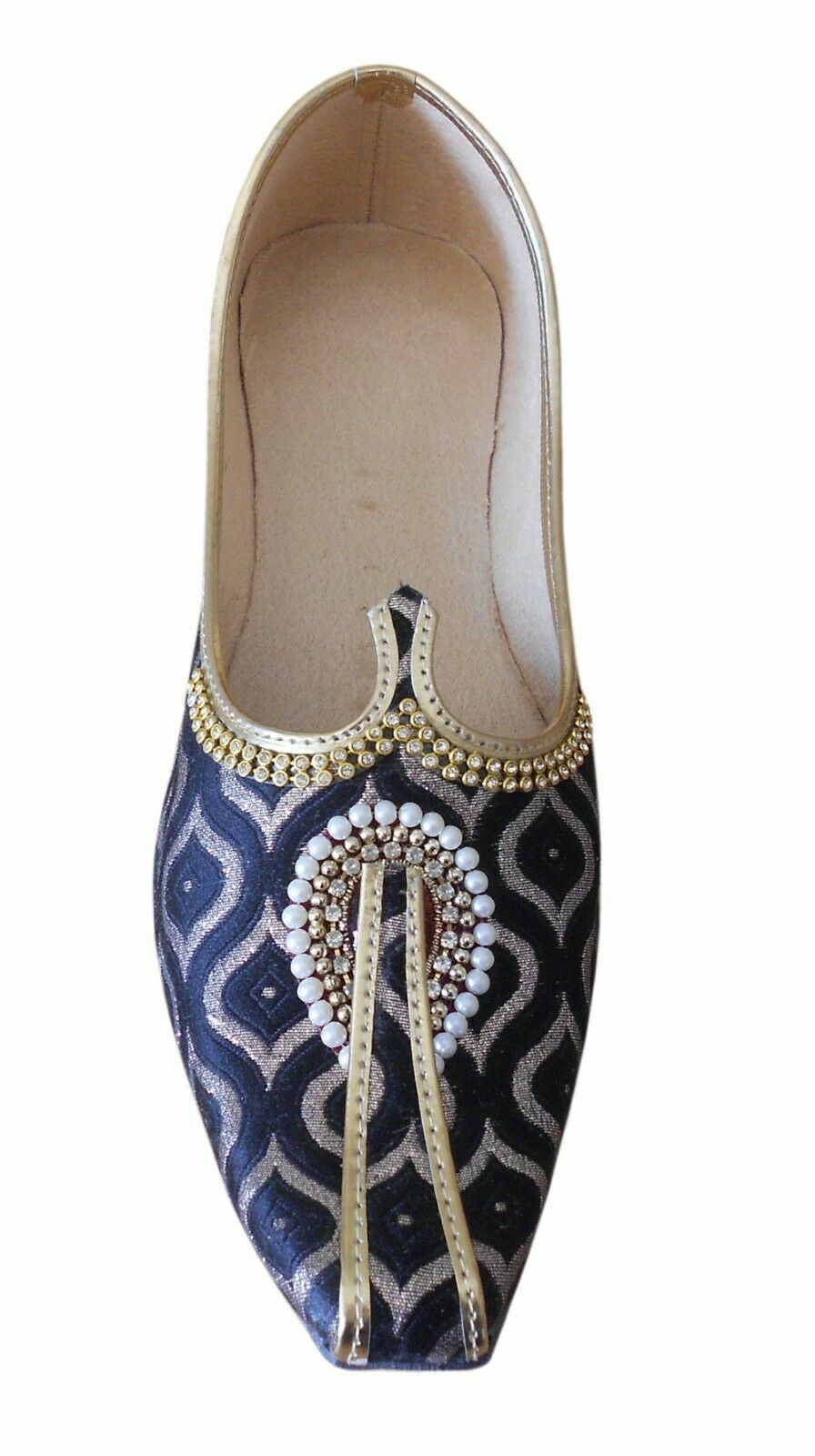Men Shoes Designer Sherwani Mojaries Groom Black Flip-Flops Jutties Flip-Flops Flat US 7/9