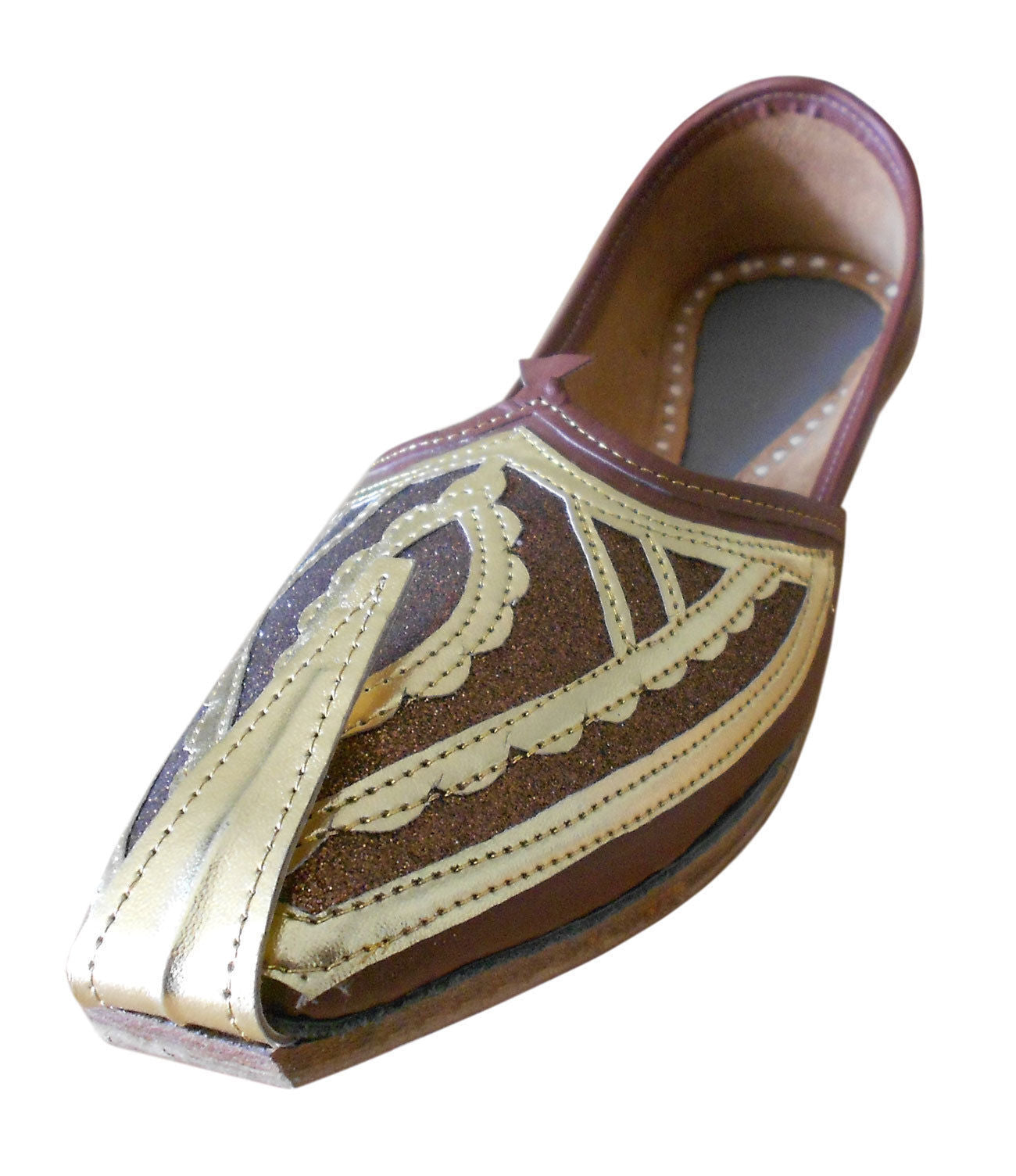 By Kalra Creations Men Shoes Traditional Brown Indian Leather Mojaries Loafers Khussa Handmade Jutties Flip-Flops Flat US 7-9