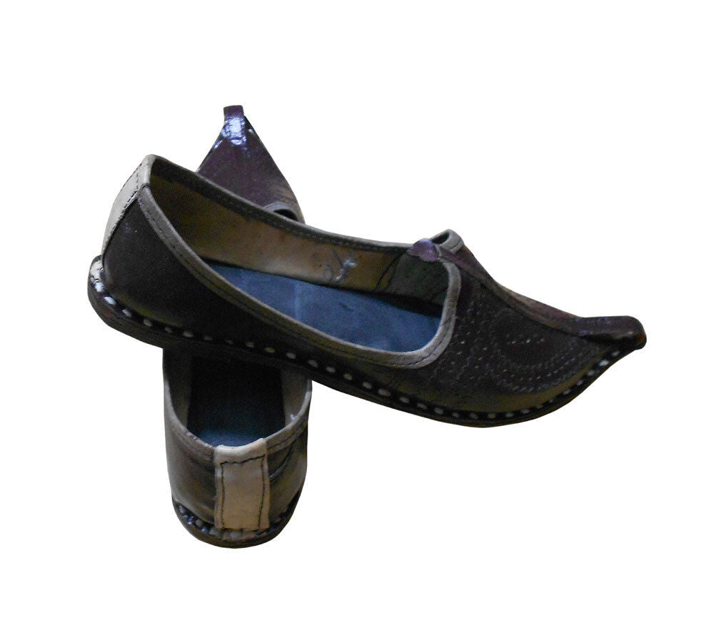 By Kalra Creations Men Shoes Jutties Traditional Handmade Leather Brown Mojaries Flip-Flops Flat US 7