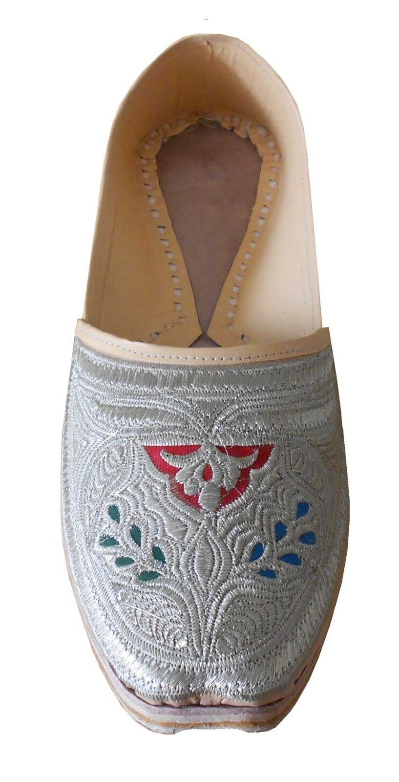 By Kalra Creations Men Shoes Handmade Casual Jutties Sherwani Leather Mojaries Indian Cream Khussa Flip-Flops Flat US 11