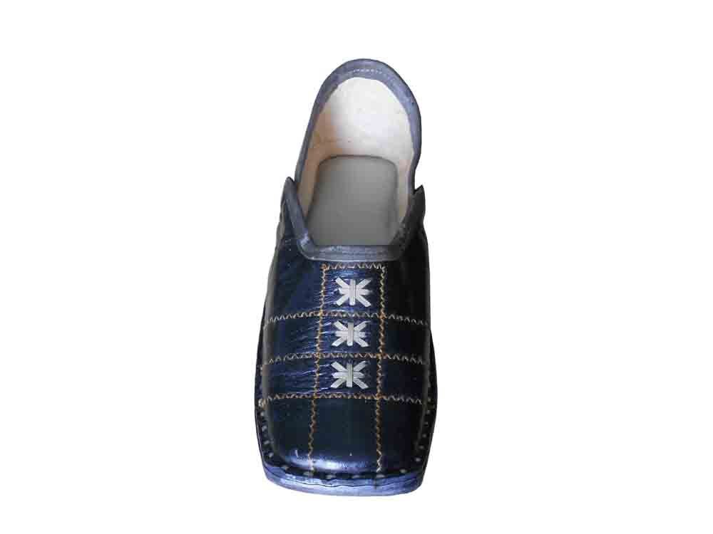 By Kalra Creations Men Shoes Leather Indian Black Mojaries Handmade Boat Black Jutties Flip-Flops Flat US 8-11