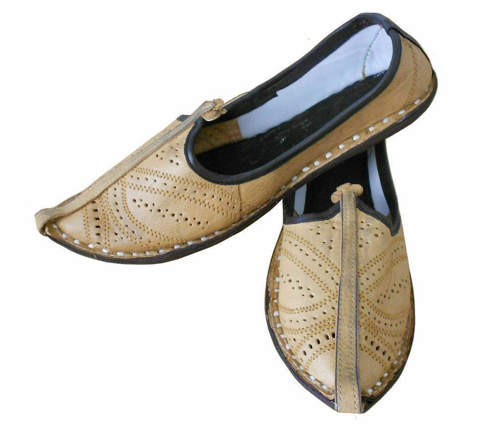 By Kalra Creations Men Shoes Traditional Jutties Indian Handmade Leather Camel Mojaries Flip Flops Flat US 7