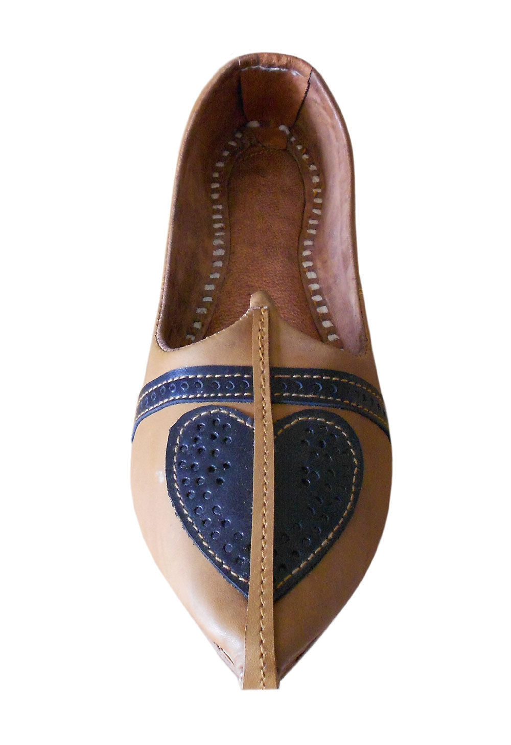 By Kalra Creations Men Shoes Indian Handmade Leather Camel Mojaries Jutties Loafers & Slip Ons Flip-Flops US 8-11