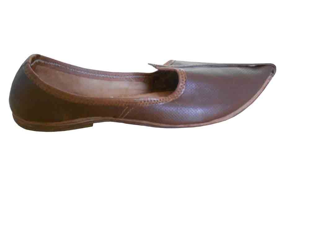 By Kalra Creations Men Shoes Indian Genuine Casual Jutties Leather Handmade Brown Mojaries Flip-Flops US 8