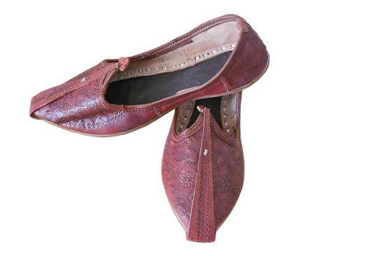 Men Shoes Indian Handmade Leather Jutties Ethnic Mojaries Traditional Khussa Flip-Flops Flat US 7