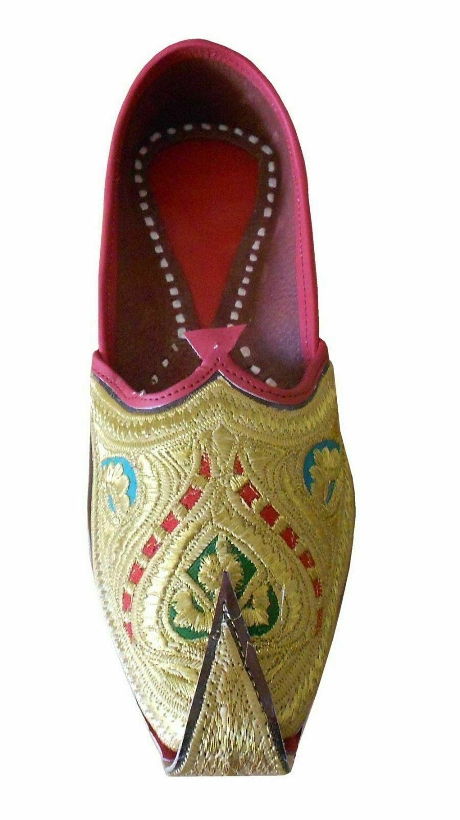 By Kalra Creations Men Shoes Traditional Handmade Leather Mojaries Espadrilles Brown Jutties Flip-Flops Flat US 9