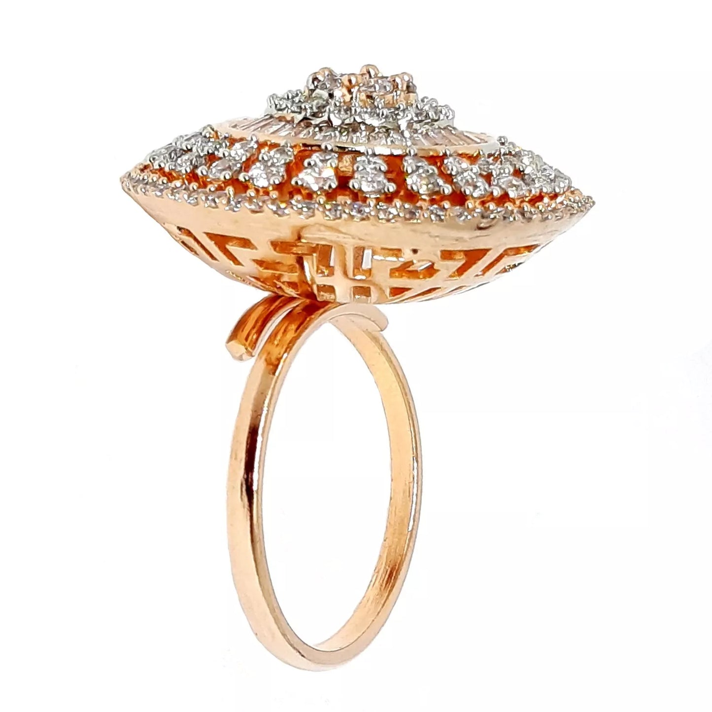Women Rose Gold Plated Ring Handmade Valentine's Day Gift Copper Imitation By Kalra Creations