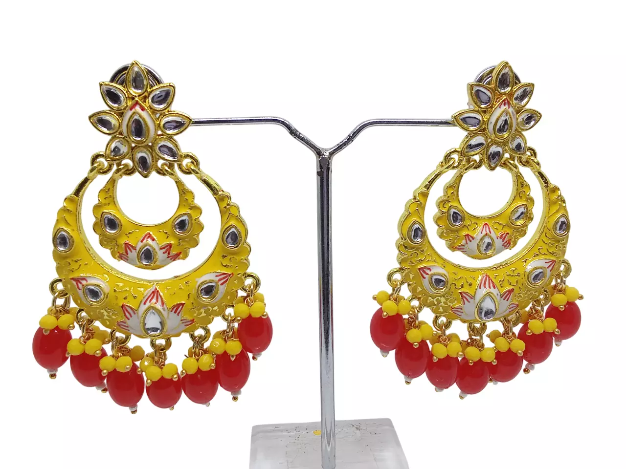 Women Earrings Indian Bollywood Rose Gold Plated Valentine's Day Gift By Kalra Creations