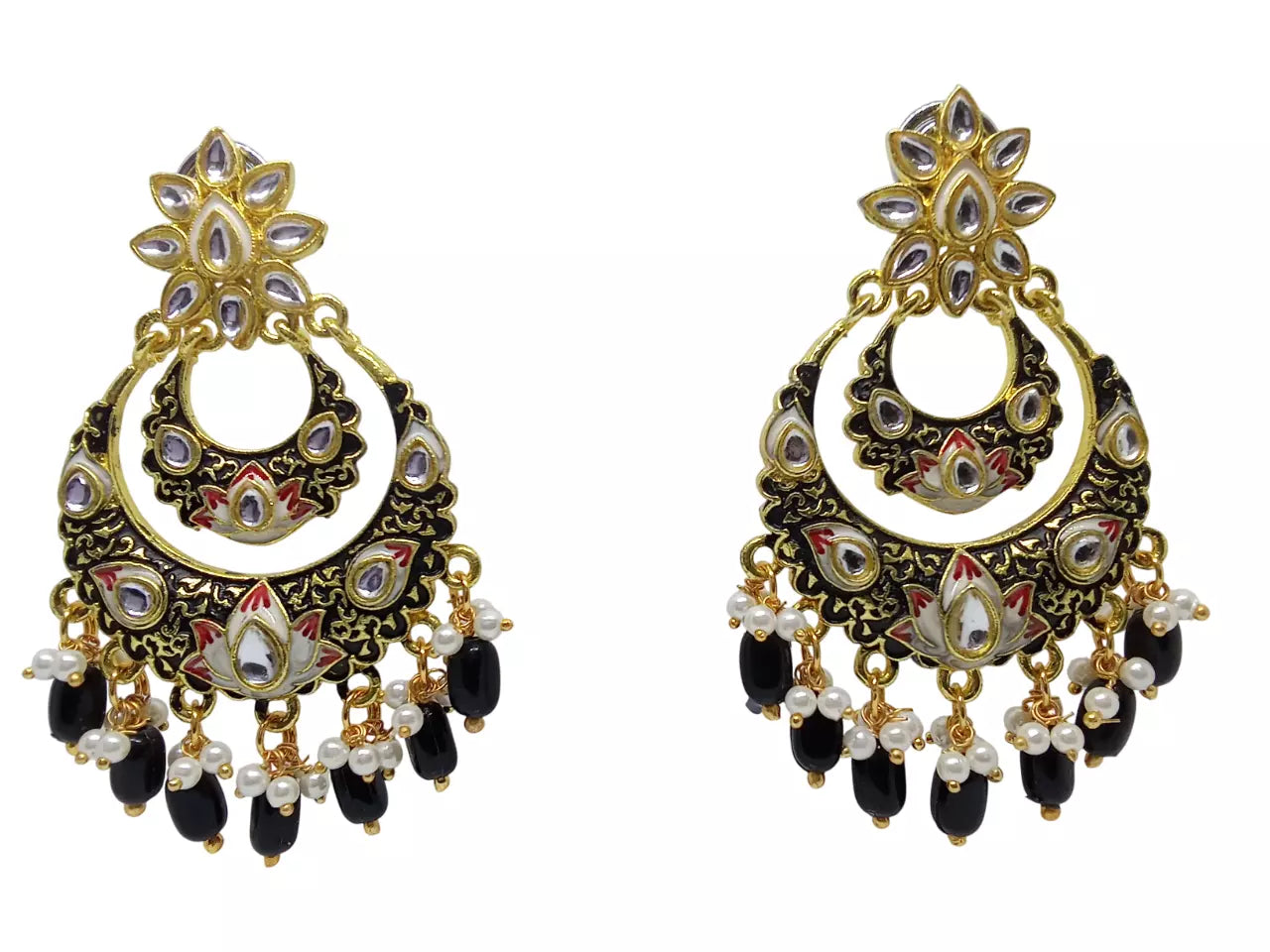 Women Earrings Indian Bollywood Rose Gold Plated Valentine's Day Gift By Kalra Creations