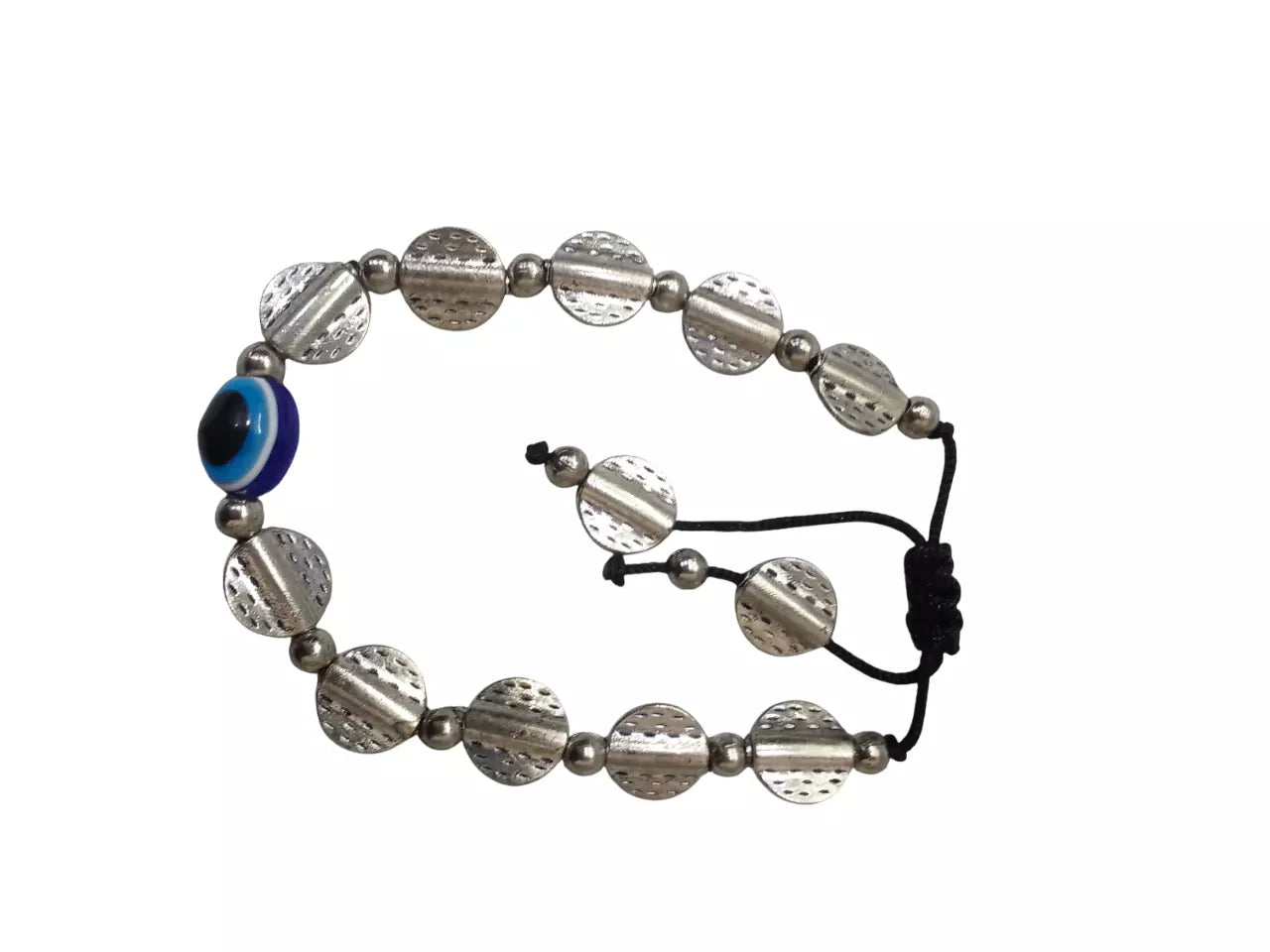 Womens Evil Eye Handmade Bracelet Black Beads Evil Eye Bracelet Adjustable By Kalra Creations