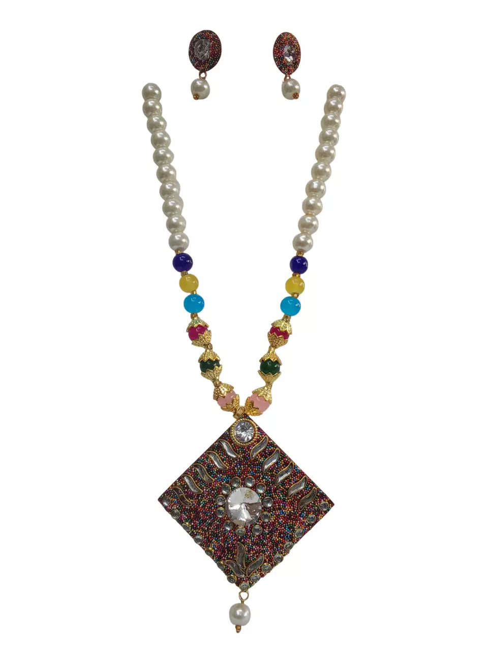 Women Jewellery Necklace Stylish Gold Plated Antique Wedding Girls Pendant Set By Kalra Creations