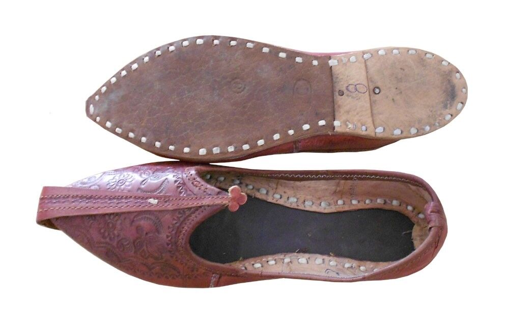 By Kalra Creations Men Shoes Indian Handmade Leather Jutties Ethnic Mojaries Traditional Khussa Flip-Flops Flat US 7