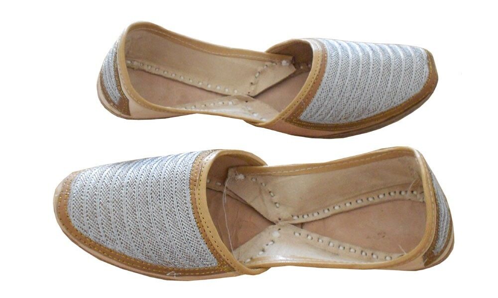By Kalra Creations Men Shoes Indian Handmade Leather Indian Ethnic Jutties Traditional Loafers Wheat Khussa Flip-Flop US 7