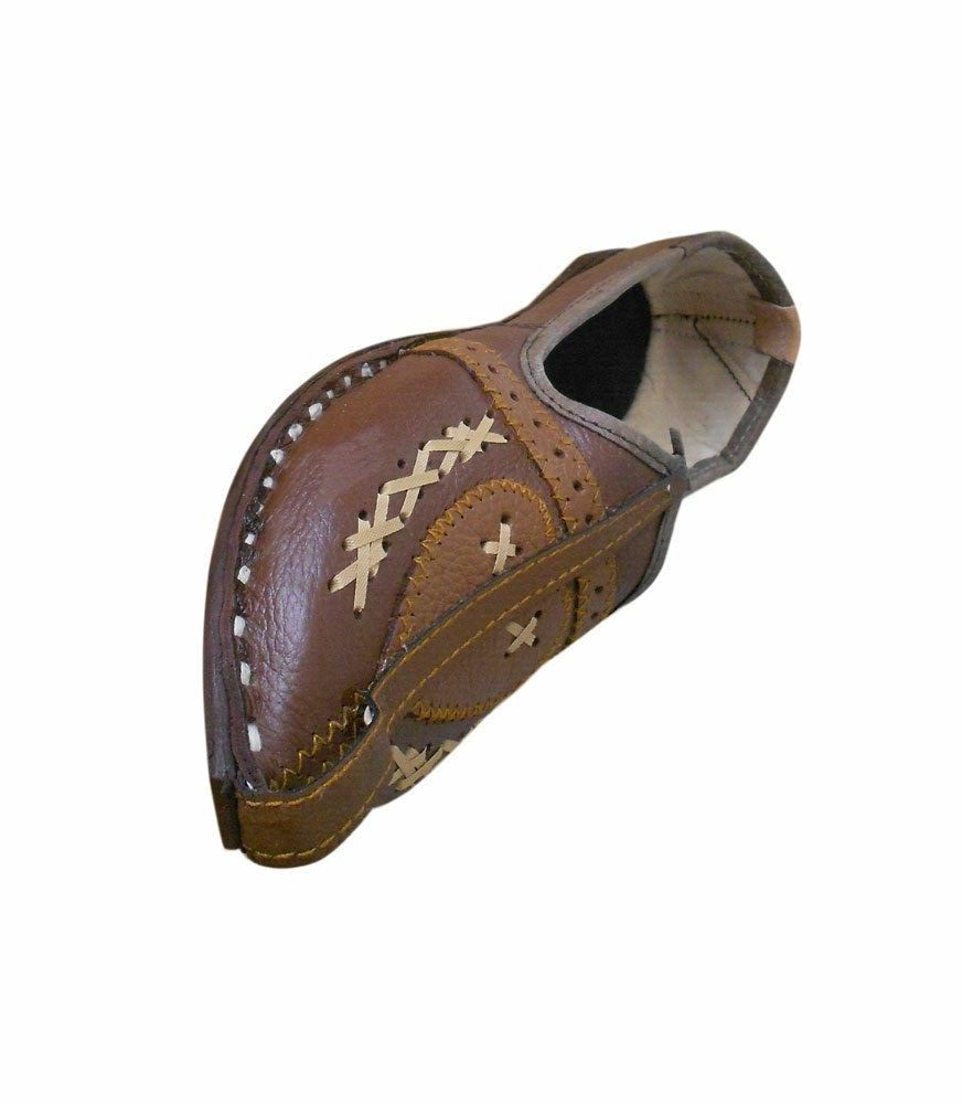 By Kalra Creations Men Shoes Indian Handmade Loafers Traditional Jutties Casual Khussa Leather Mojaries Flip-Flops Flat US 7
