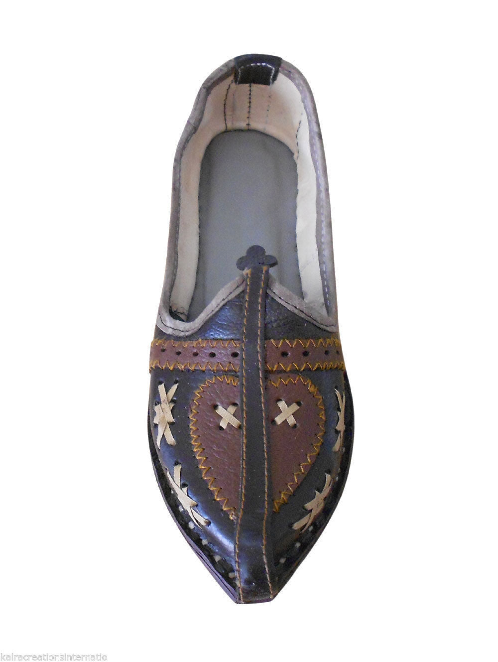 By Kalra Creations Men Shoes Leather Mojaries Indian Espadrilles Handmade Brown Traditional Jutties Flip-Flop US 7