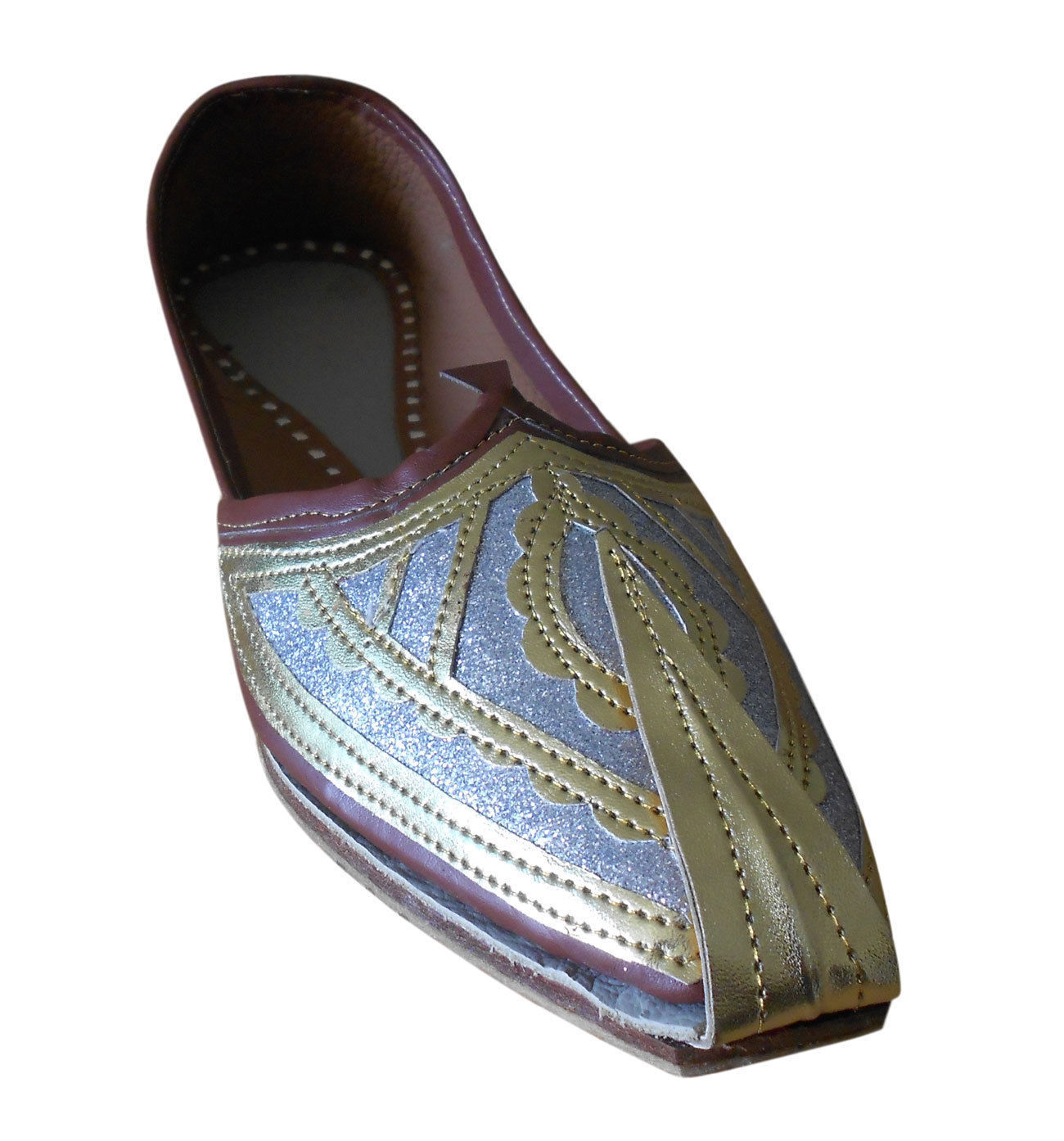 Men Shoes Indian Mojaries Loafers & Slip Ons Brown Punjabi Khussa Jutties Flip-Flops Flat US 7-10