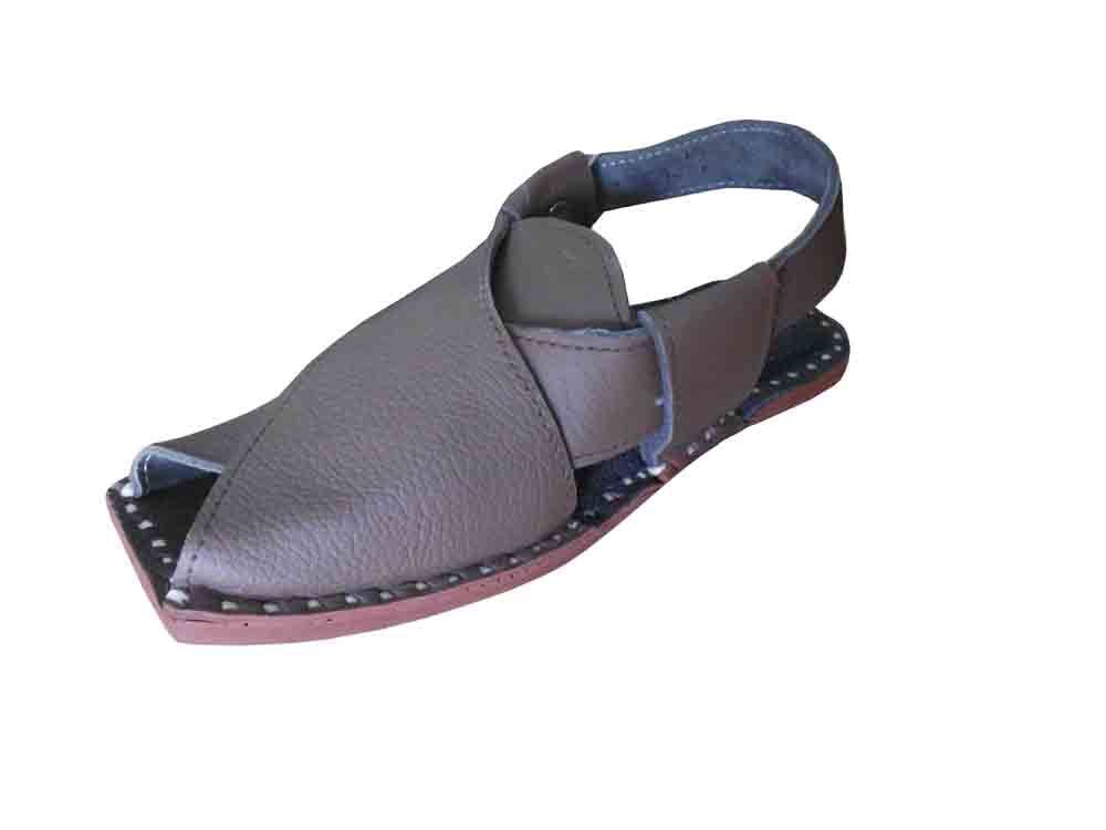 By Kalra Creations Men Shoes Indian Handmade Sandals Jutties Leather Khussa Brown Loafers Flip-Flops Flat US 9