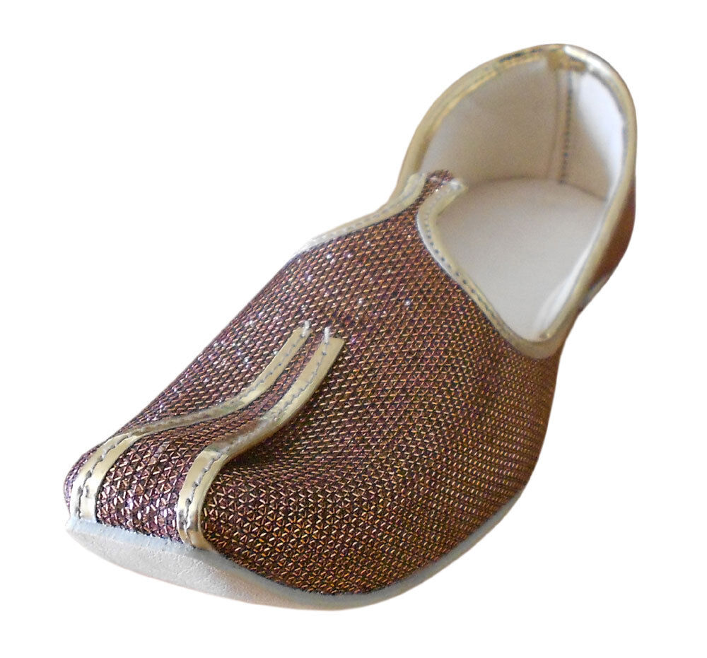 By Kalra Creations Men Shoes Handmade Jutties Indian Sherwani Brown Mojaries Loafers Flip-Flops US 6-12