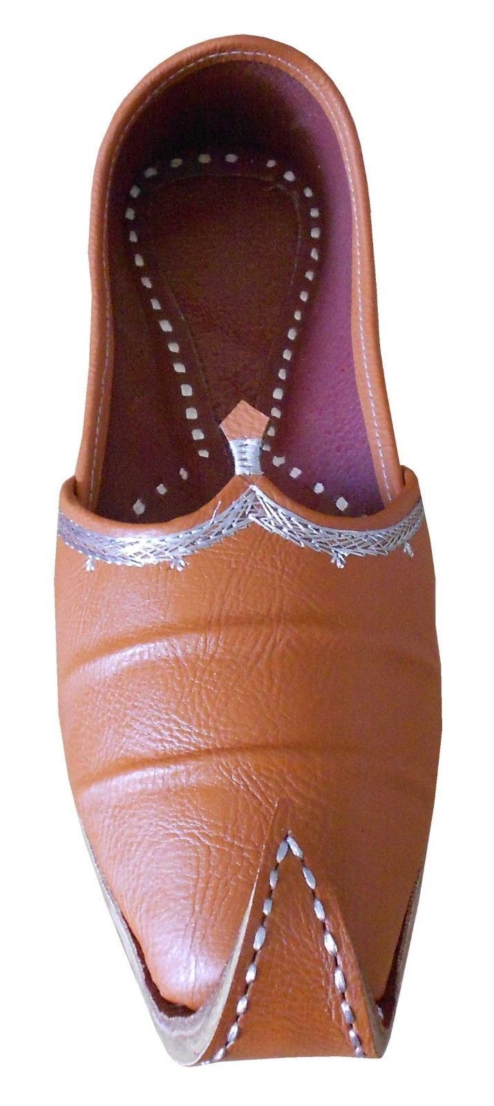 By Kalra Creations Men Shoes Traditional Leather Brown Loafers & Slip Ons Mojaries Flip-Flops US 8.5-10.5