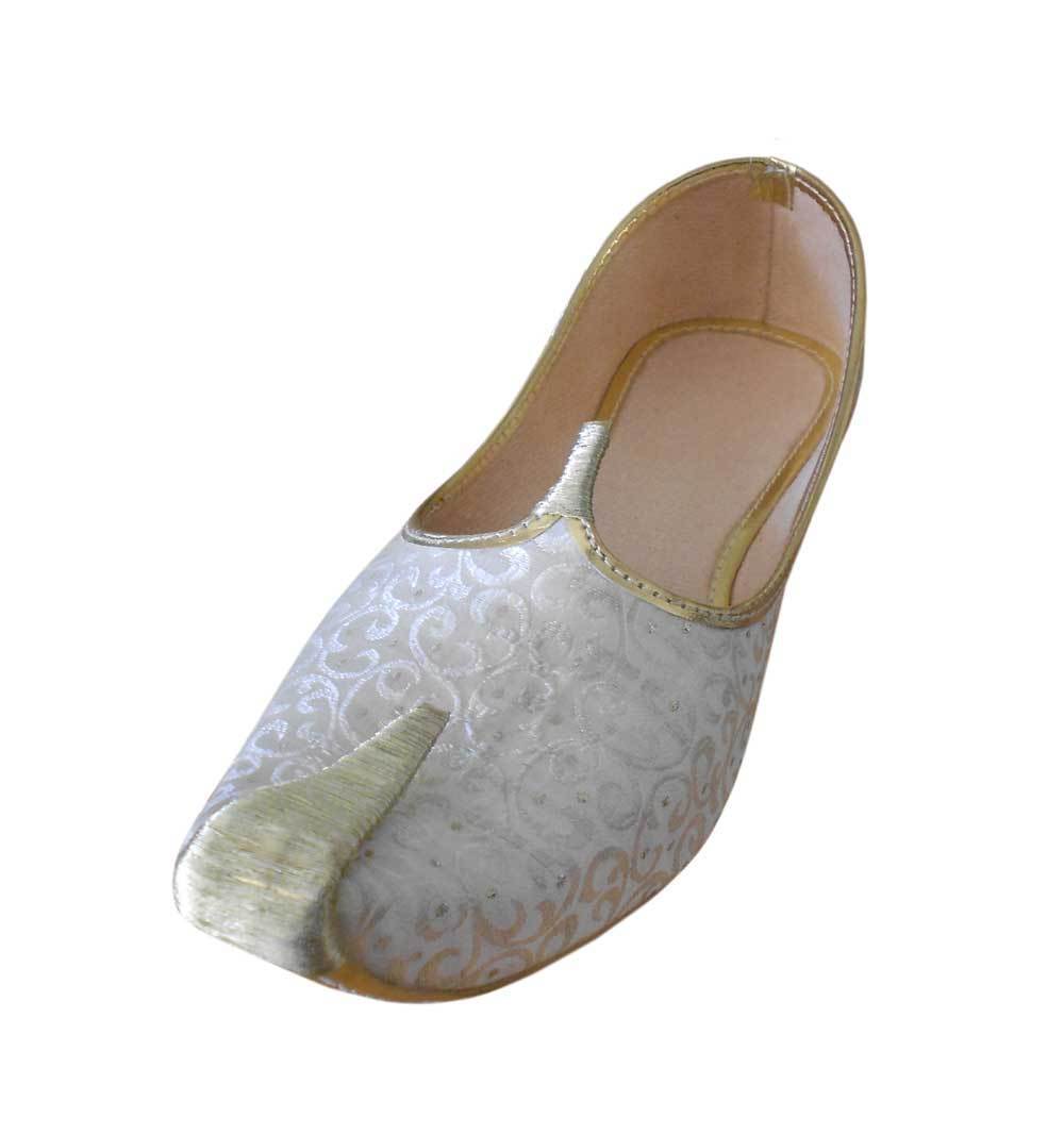By Kalra Creations Men Shoes Indian Cream Jutties Loafers & Slip Ons Handmade Mojaries Flip-Flops Flat US 6-12