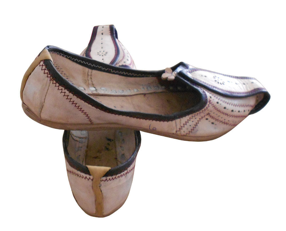By Kalra Creations Men Shoes Ethnic Handmade Indian Groom Leather Mojaries Casual Khussa Flip-Flops Flat US 8