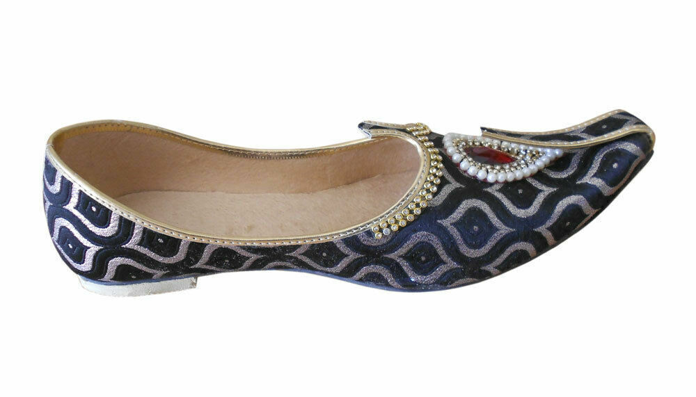 Men Shoes Designer Sherwani Mojaries Groom Black Flip-Flops Jutties Flip-Flops Flat US 7/9
