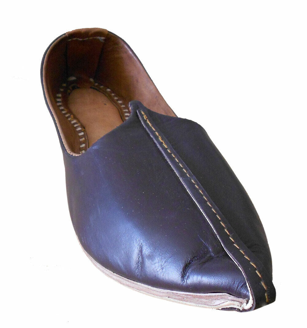 By Kalra Creations Men Shoes Indian Genuine Leather Jutties Brown Khussa Espadrilles Mojaries Flip-Flops Flat US 11