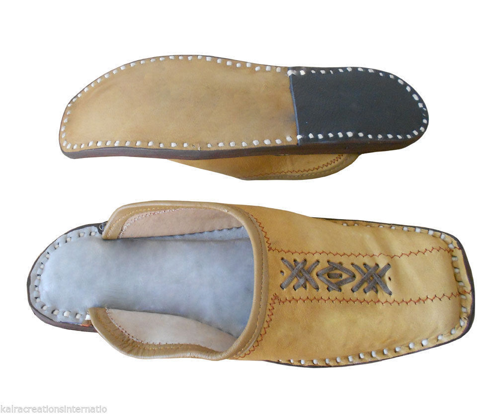 By Kalra Creations Men Slippers Traditional Camel Handmade Clogs Leather Khussa Camel Jutties Flip-Flops Flat US 6