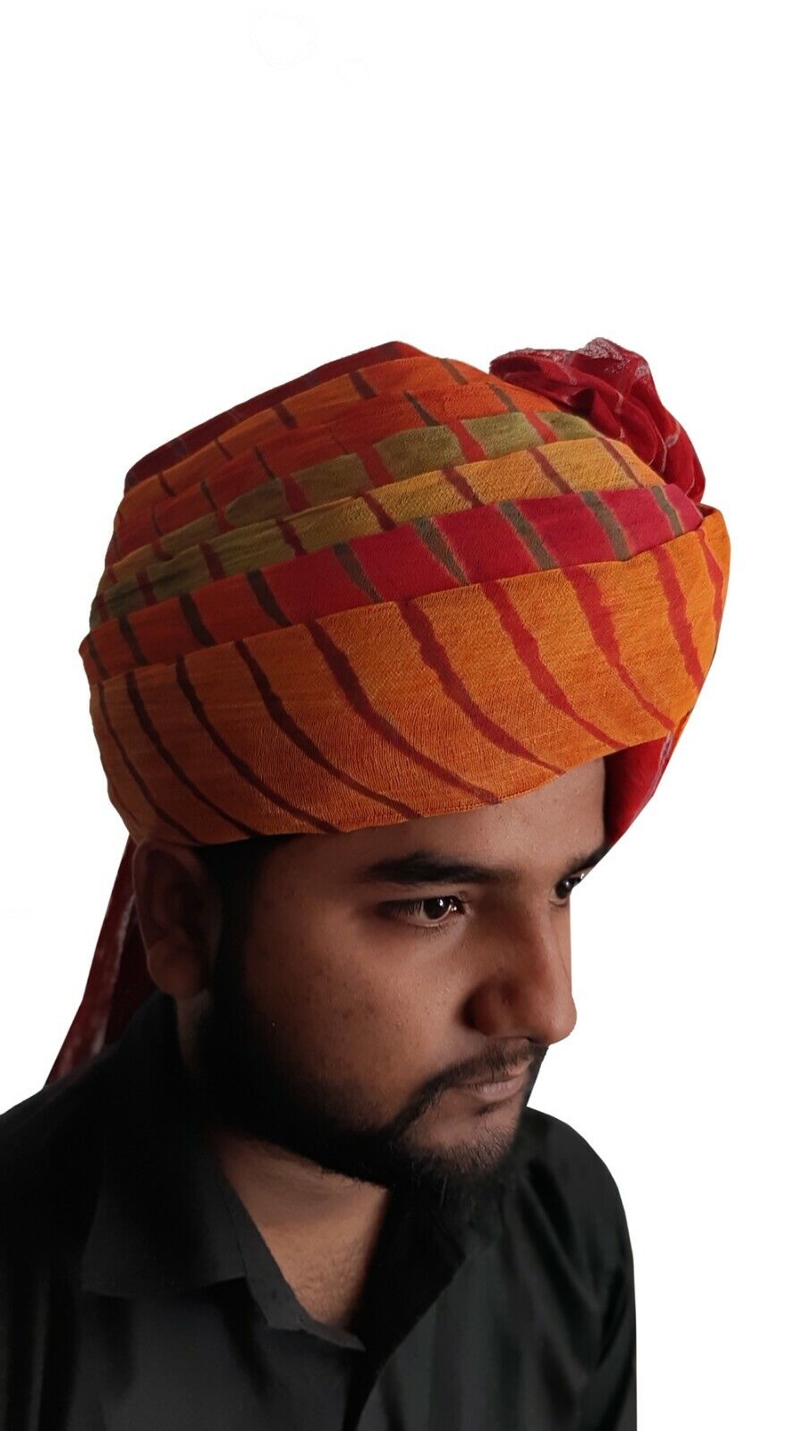 Men Hat Indian Cotton Blend Rajasthani Safa Pagri Handmade Turban Large Pag