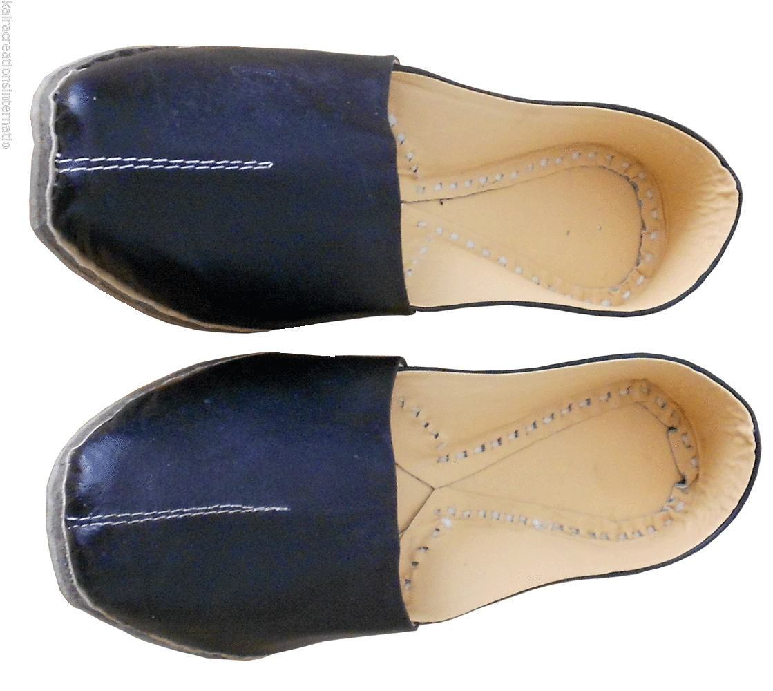 By Kalra Creations Men Shoes Traditional Mojaries Leather Black Handmade Indian Jutties Flip-Flop Flat US 9