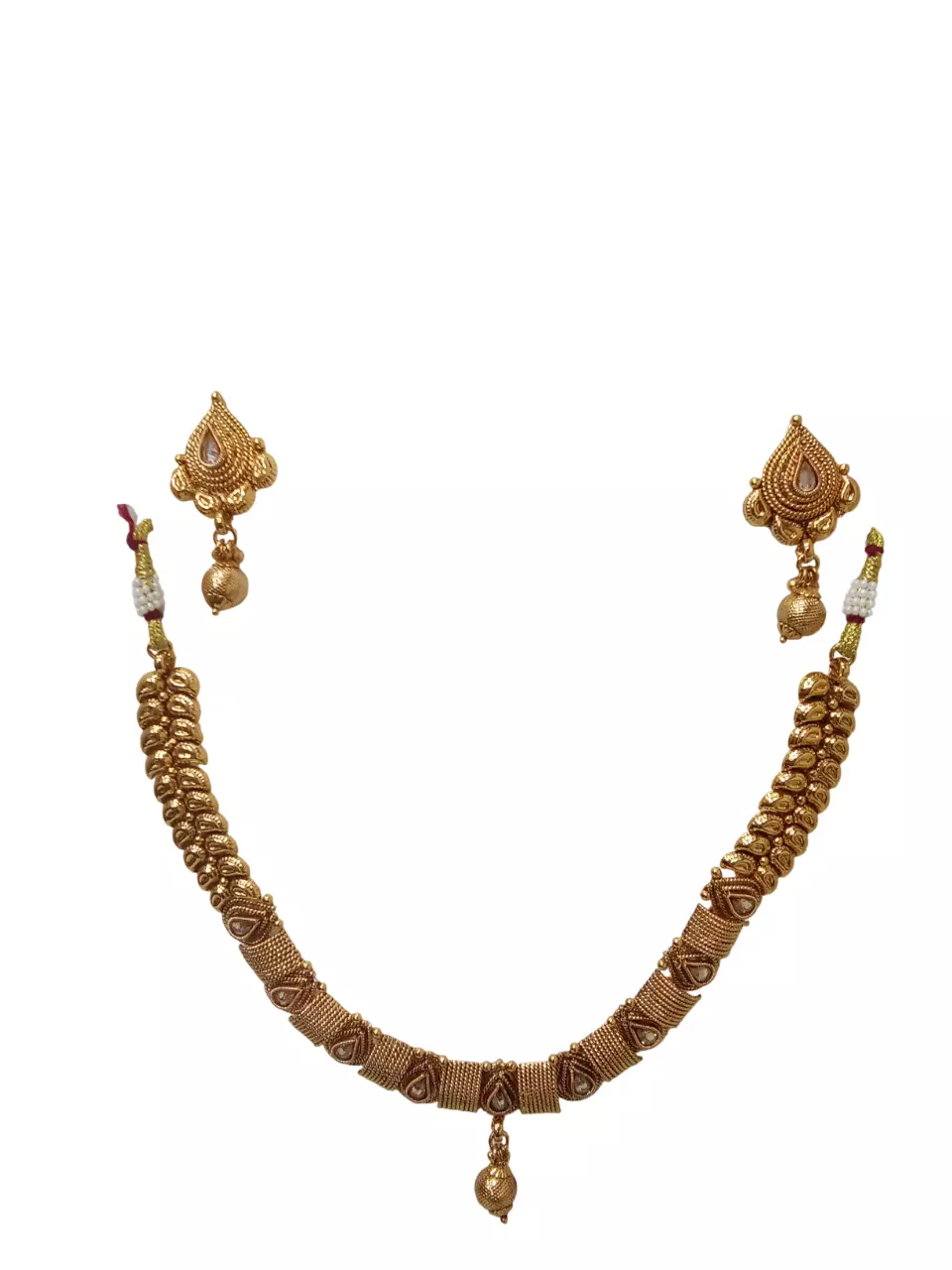 Gold Plated Women Wedding Jewellery Necklace Set Stylish Girls Pendant By Kalra Creations
