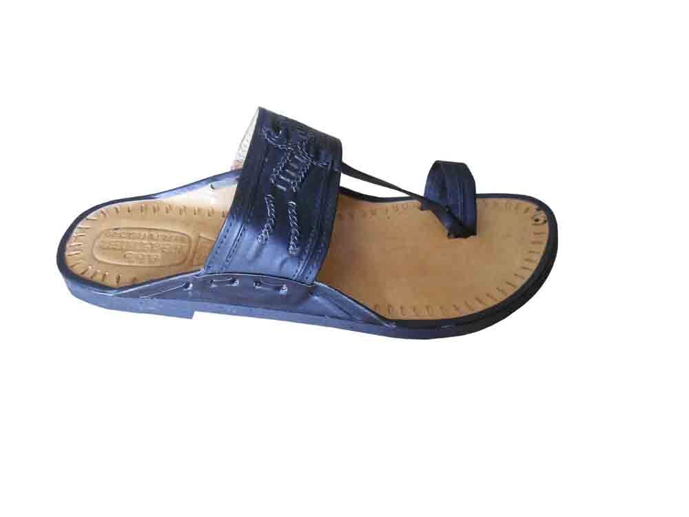 By Kalra Creations Men Slippers Indian Handmade Leather Cream Mojaries Ethnic Slip-Ons Flip-Flop Flat US 6-9