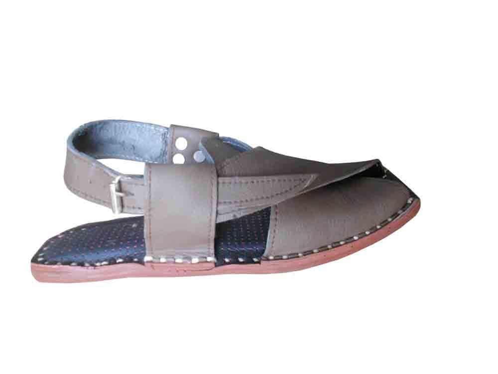 By Kalra Creations Men Shoes Indian Handmade Sandals Jutties Leather Khussa Brown Loafers Flip-Flops Flat US 9