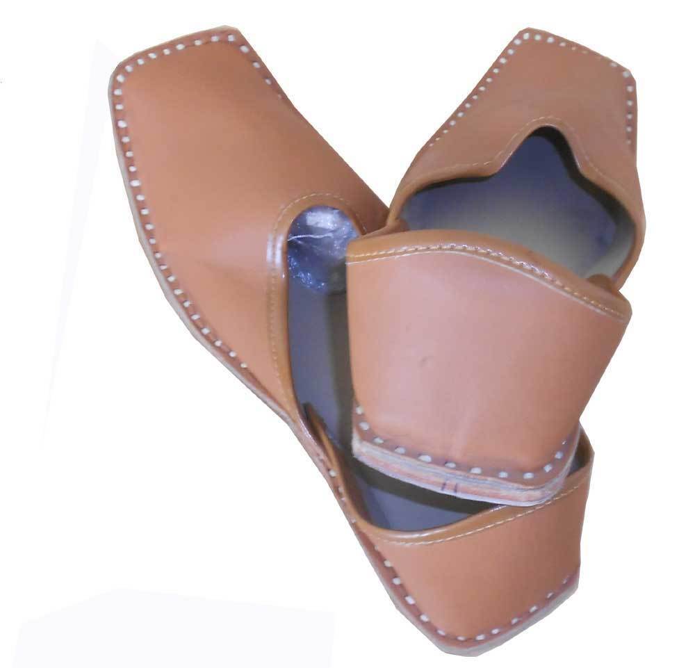 By Kalra Creations Men Shoes Traditional Handmade Indian Mojaries Brown Boat Jutties Flip-Flop US 11.5