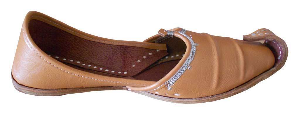 By Kalra Creations Men Shoes Punjabi Brown Indian Jutties Leather Mojaries Loafers Slip On Khussa Flip-Flops US 8.5-11.5