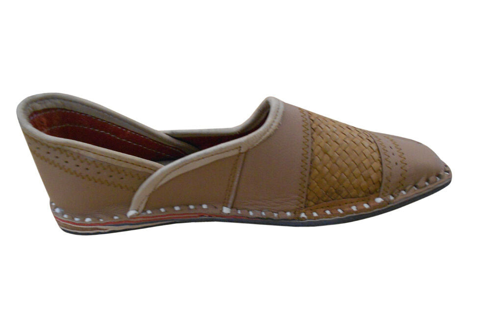By Kalra Creations Men Shoes Handmade Leather Mojaries Leather Brown Indian Loafers & Slip Ons Jutties Flip-Flops US 9-11