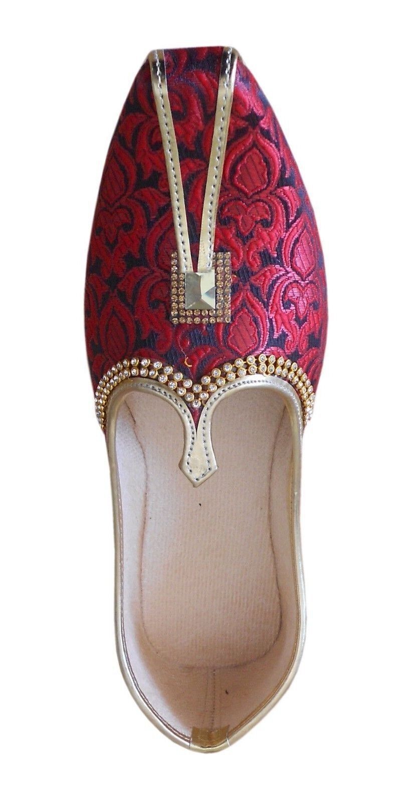 By Kalra Creations Men Shoes Wedding Jutties Sherwani Maroon Khussa Leather Mojaries Flip-Flop Flat US 6/8