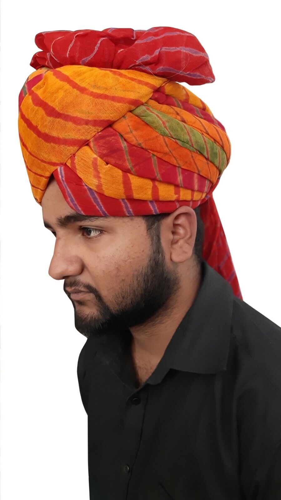 Men Hat Indian Cotton Blend Rajasthani Safa Pagri Handmade Turban Large Pag