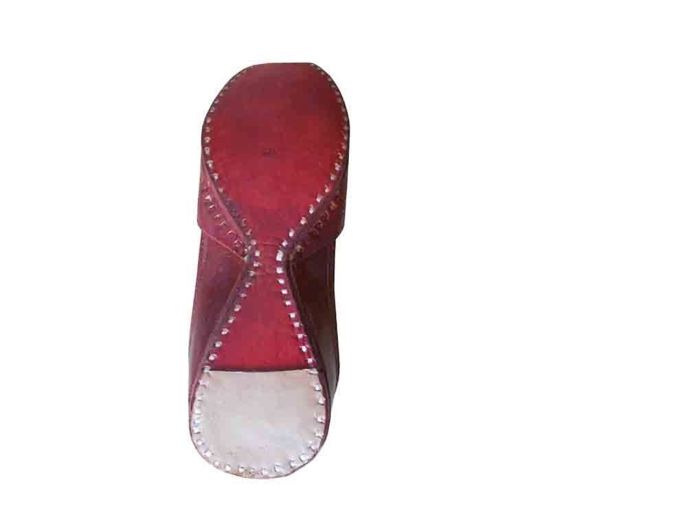 By Kalra Creations Men Shoes Traditional Jutties Indian Handmade Cherry Traditional Khussa Leather Mojaries Flip-Flops 6-10