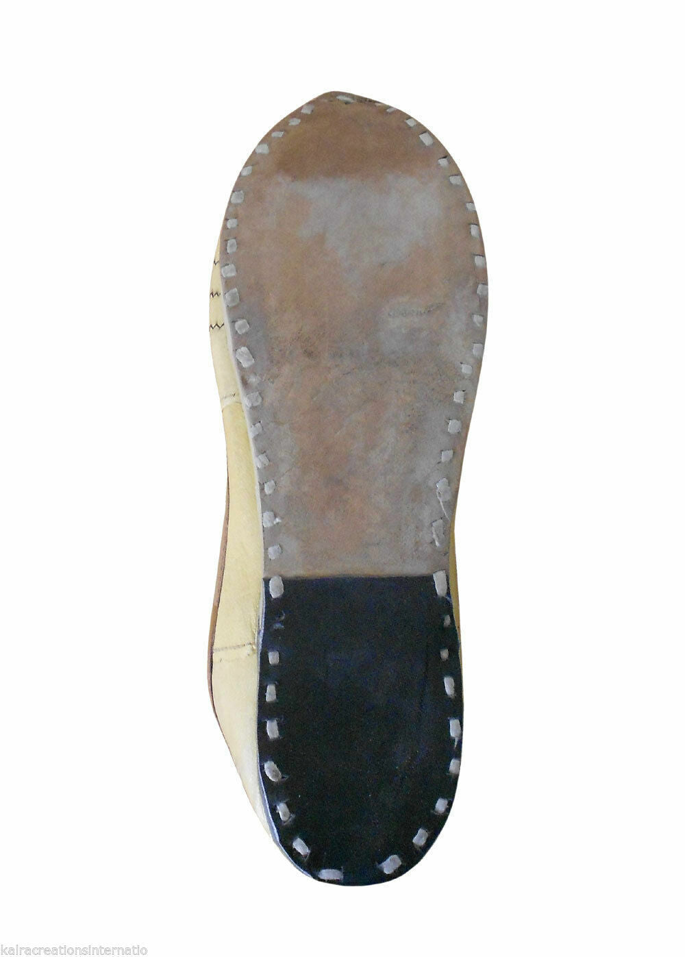 By Kalra Creations Men Shoes Indian Leather Mojaries Cream Handmade Khussa Designer Jutties Espadrilles Flip-Flops Flat US 8
