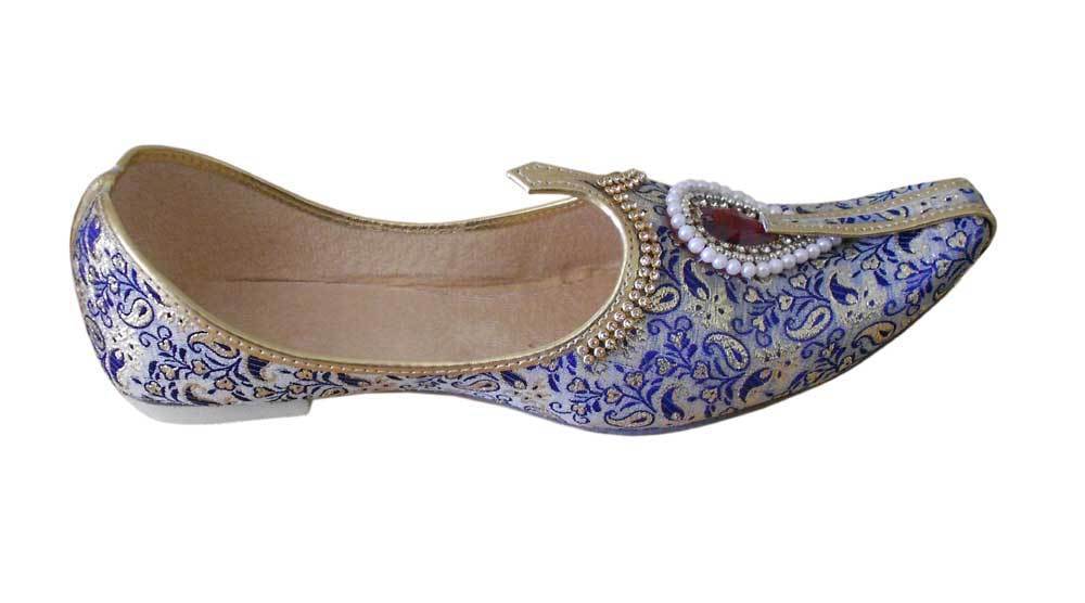 Men Shoes Traditional Wedding Handmade Punjabi Khussa Designer Jutties Flip-Flops Flat US 6-9