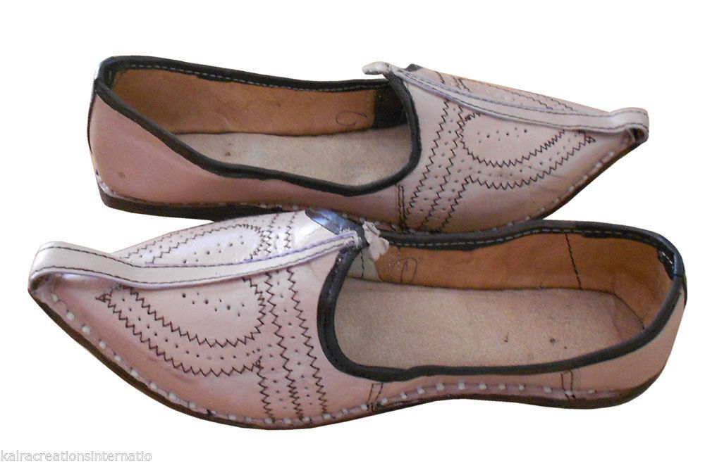 By Kalra Creations Men Shoes Handmade Jutties Indian Leather Mojaries Casual Camel Espadrilles Loafers & Slip Ons Flip-Flops Flat US 7