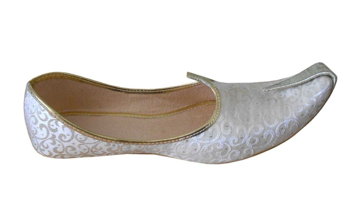 By Kalra Creations Men Shoes Indian Cream Jutties Loafers & Slip Ons Handmade Mojaries Flip-Flops Flat US 6-12