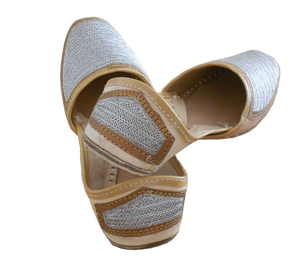 By Kalra Creations Men Shoes Indian Handmade Leather Indian Ethnic Jutties Traditional Loafers Wheat Khussa Flip-Flop US 7