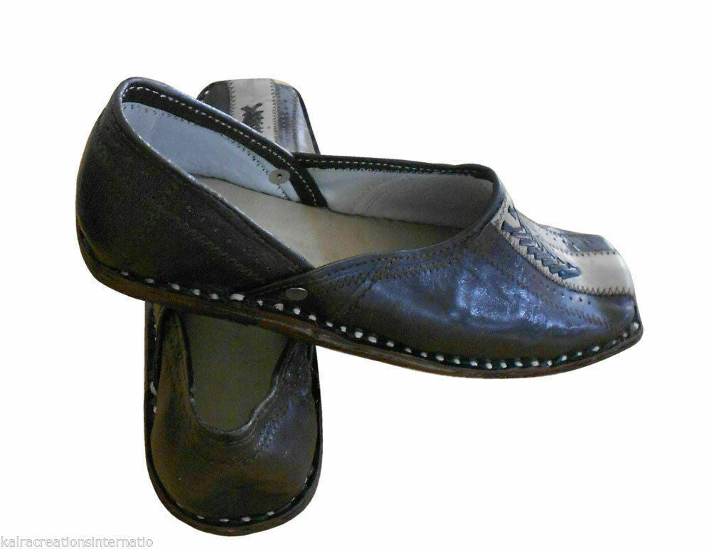 By Kalra Creations Men Shoes Traditional Handmade Casual Indian Brown Jutties Ethnic Leather Mojaries Flip-Flops Flat US 9