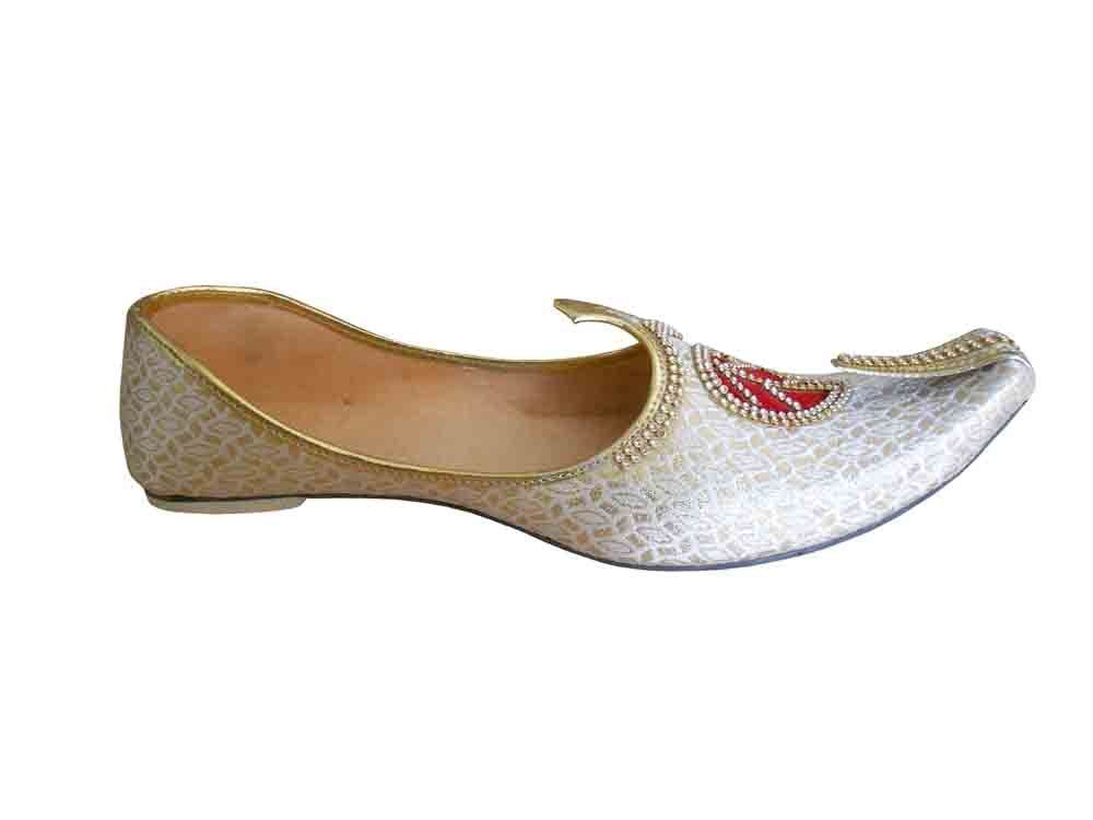 By Kalra Creations Men Shoes Traditional Wedding Punjabi Jutties Handmade Cream Mojaries Flip-Flops Flat US 6-12