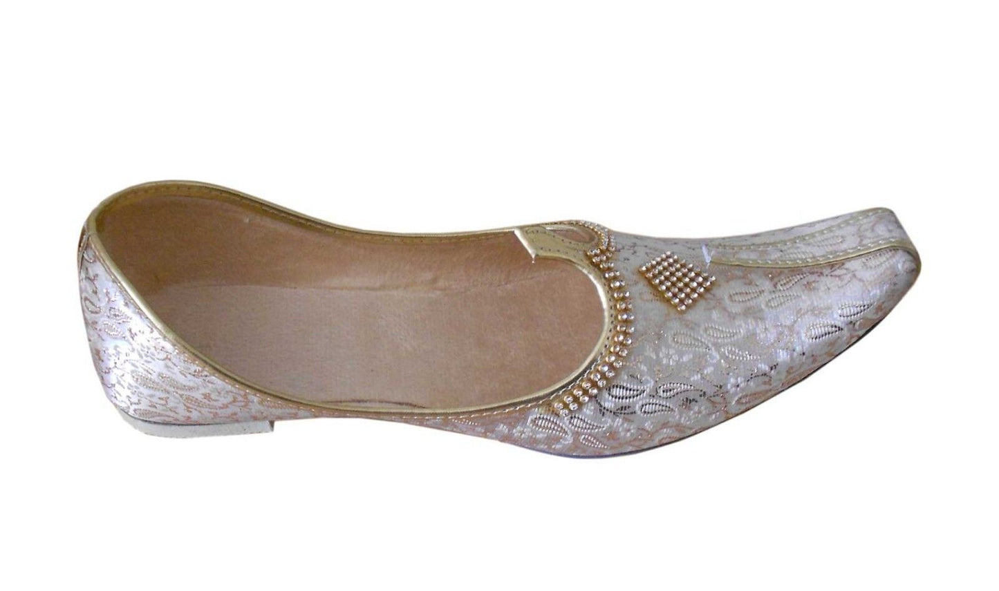 By Kalra Creations Men Shoes Traditional Groom Leather Mojaries Khussa Wedding Cream Jutties Flip-Flops Flat US 7-12