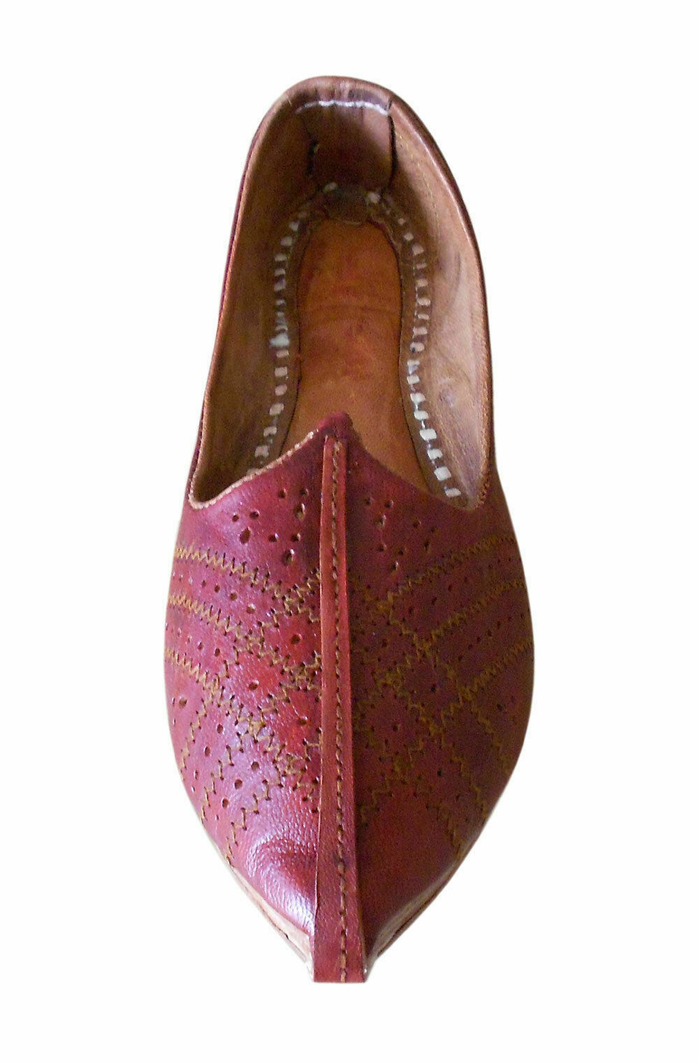 By Kalra Creations Men Shoes Leather Mojaries Indian Handmade Genuine Cherry Jutties Flip-Flops Flat US 9