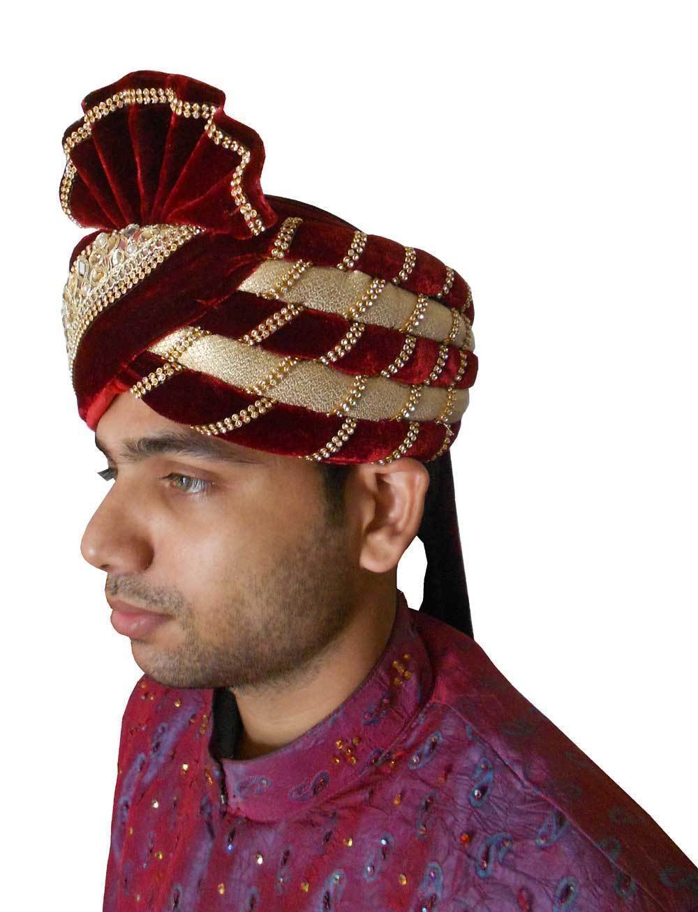 Men Hat Designer Groom Turban Safa Pag Indian Handmade Wedding Top Pagri