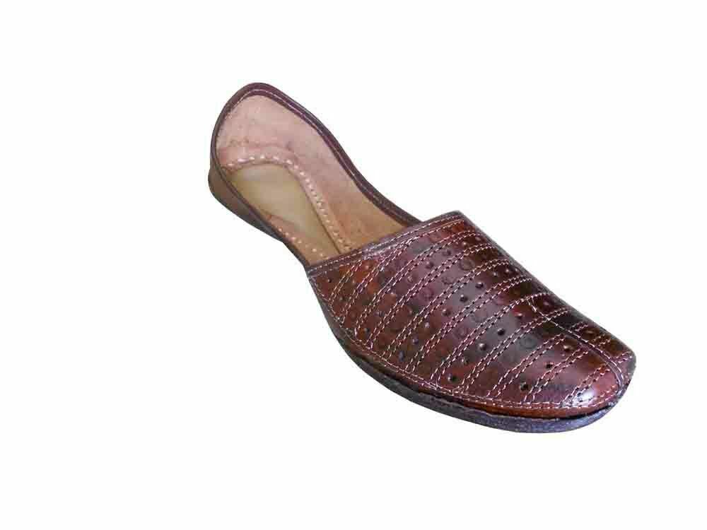 By Kalra Creations Men Shoes Handmade Leather Khussa Casual Mojaries Punjabi Jutties Flip-Flops Flat US 8